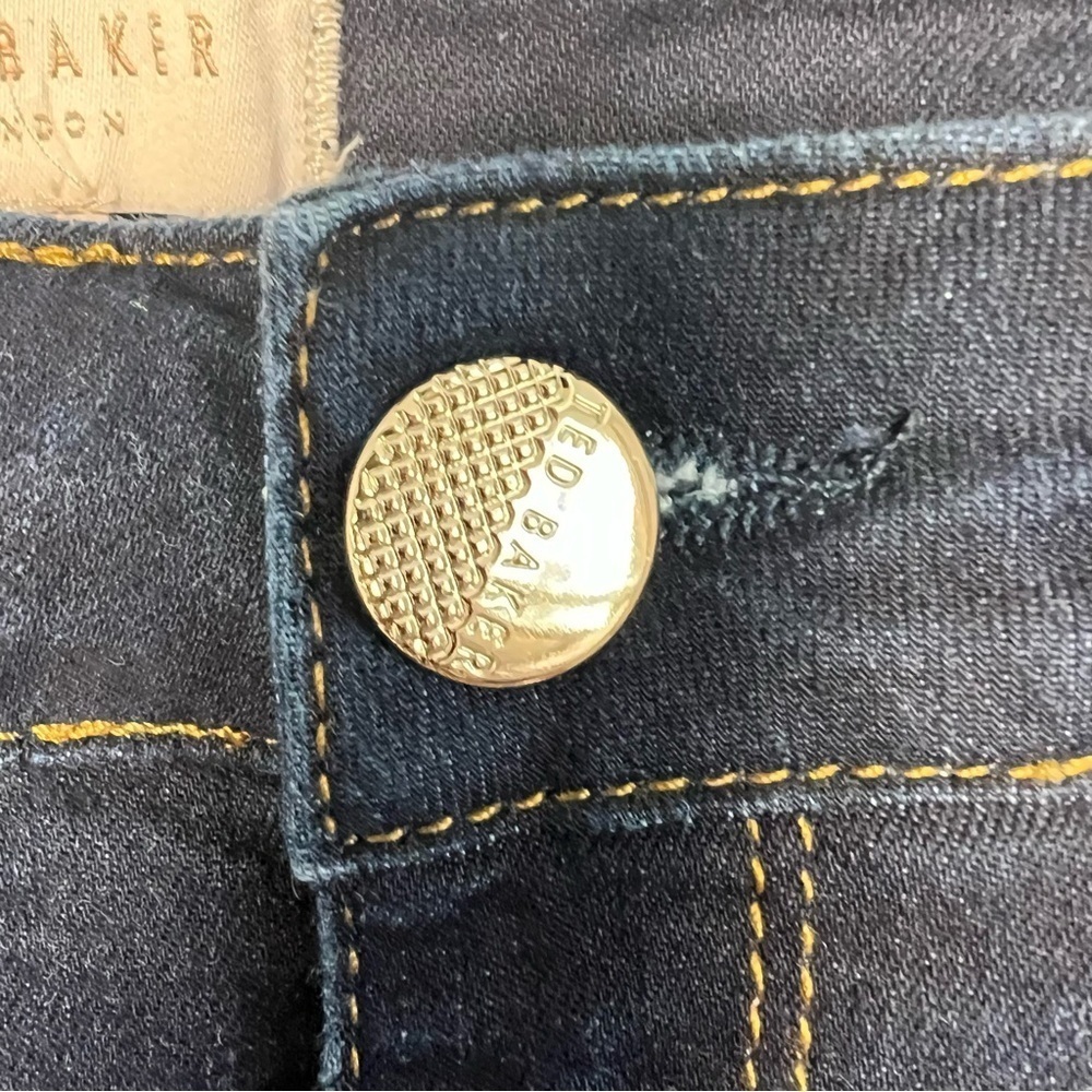 Ted Baker Navy Skinny Jeans with Scalloped Hem Embroidery - Picture 6 of 13